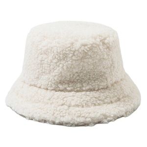 Shearling look fur bucket hat.